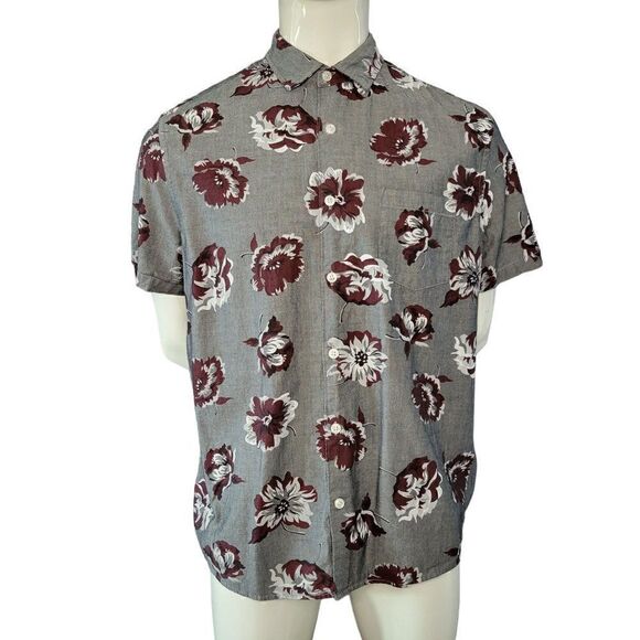 Express Men's Floral Short Sleeve Shirt (Size XL) - Picture 2 of 8